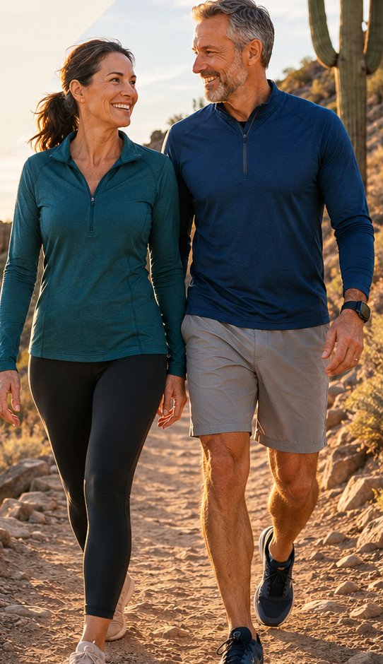 Couple enjoying an active life outdoors